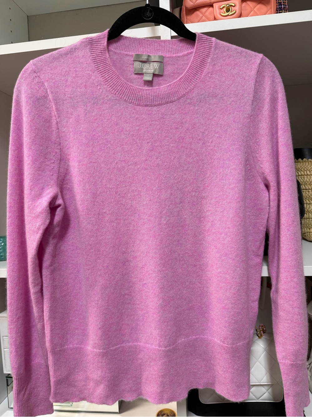J. Crew Lilac Pink Cashmere Crewneck Sweater
